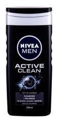 Suihkugeeli - shampoo Nivea Men Active Clean miehille 250 ml hinta ja tiedot | Suihkusaippuat ja suihkugeelit | hobbyhall.fi