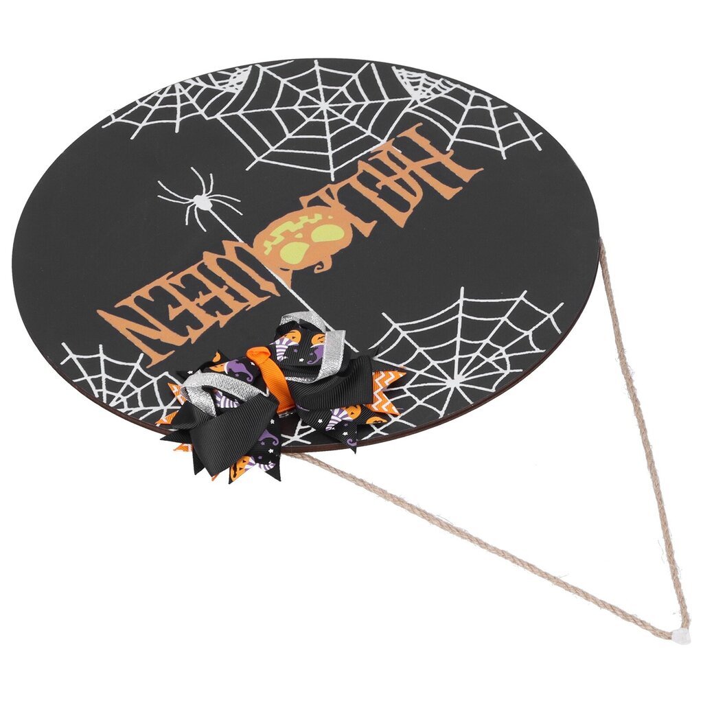 Halloween hämähäkkiverkkokuvio puinen tervetulokyltti koristeellinen ripustuslauta sisäkäyttöön ulkokäyttöön rusetilla hinta ja tiedot | Sisustuspaneelit | hobbyhall.fi