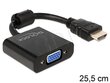 Delock - sovitin HDMI-A (M) -> VGA (F) 25 cm. hinta ja tiedot | Adapterit | hobbyhall.fi