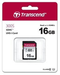 MEMORY SDHC 16GB UHS-I/C10 TS16GSDC300S TRANSCEND hinta ja tiedot | Puhelimen muistikortit | hobbyhall.fi