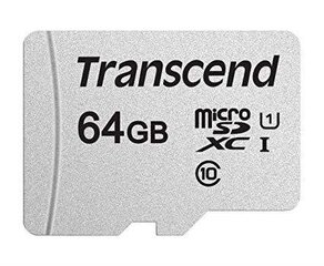 MEMORY MICRO SDXC 64GB/C10 TS64GUSD300S TRANSCEND hinta ja tiedot | Puhelimen muistikortit | hobbyhall.fi