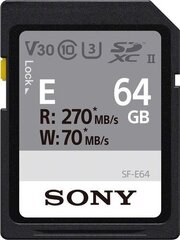 Sony 64GB SF-E Series SDXC UHS-II Memory hinta ja tiedot | Sony Matkapuhelimet ja tarvikkeet | hobbyhall.fi