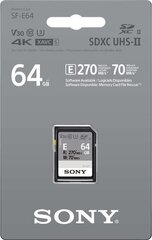 Sony 64GB SF-E Series SDXC UHS-II Memory hinta ja tiedot | Sony Matkapuhelimet ja tarvikkeet | hobbyhall.fi