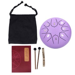 6in 8 Tones Tongue Drum with Mallets Musiikkikirja Musiikki-lyömäsoittimet meditaatioon Viihde Violetti hinta ja tiedot | Lyömäsoittimet | hobbyhall.fi