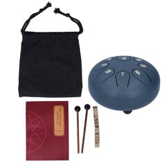 6in 8 Tones Tongue Drum with Mallets Musiikkikirja Musiikki-lyömäsoittimet meditaatioon ViihdeNavy Blue hinta ja tiedot | Lyömäsoittimet | hobbyhall.fi