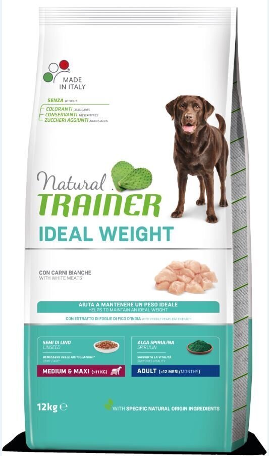 Natural Trainer Ideal Weight -kuivaruoka valkoisella lihalla keskikokoisille ja suurille koirille, 12kg hinta ja tiedot | Koiran kuivaruoka | hobbyhall.fi