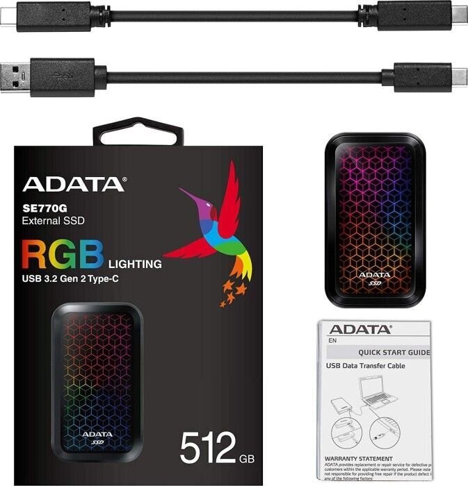 ADATA ASE770G 512GU32G2 CBK hinta ja tiedot | Kovalevyt | hobbyhall.fi