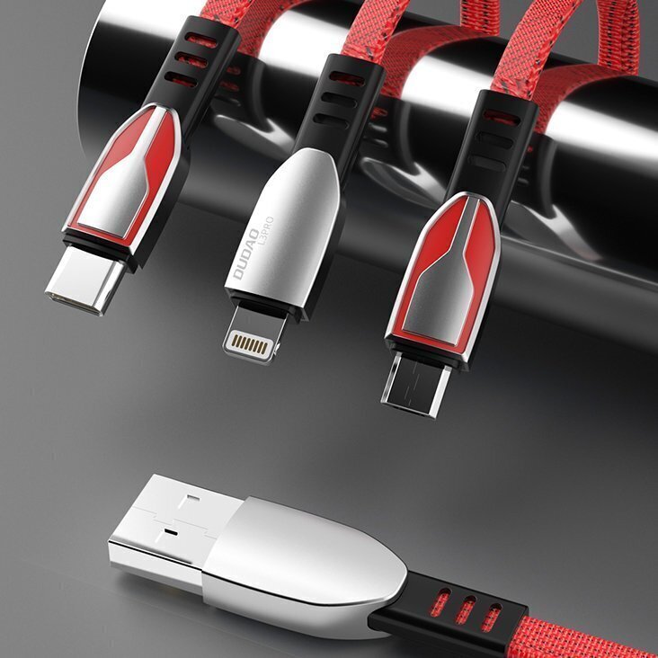 Dudao USB micro USB Sinkkiseoskankaalla punottu 5 A 1 m usb kaapeli punainen (L3PROM punainen) hinta ja tiedot | Puhelinkaapelit | hobbyhall.fi