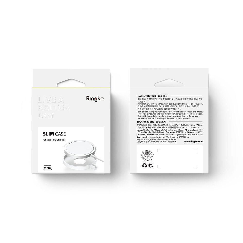 Langaton laturi Ringke Slim Suojakotelo Apple Magsafe QI Transparentille (ACMS0001) hinta ja tiedot | Puhelimen laturit | hobbyhall.fi