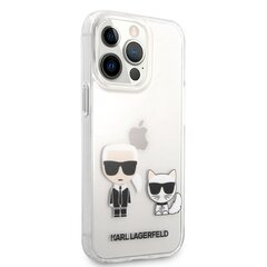 KLHCP13LCKTR Karl Lagerfeld PC / TPU Icon Karl and Choupette -kotelo iPhone 13 Prolle läpinäkyvä hinta ja tiedot | Puhelimen kuoret ja kotelot | hobbyhall.fi