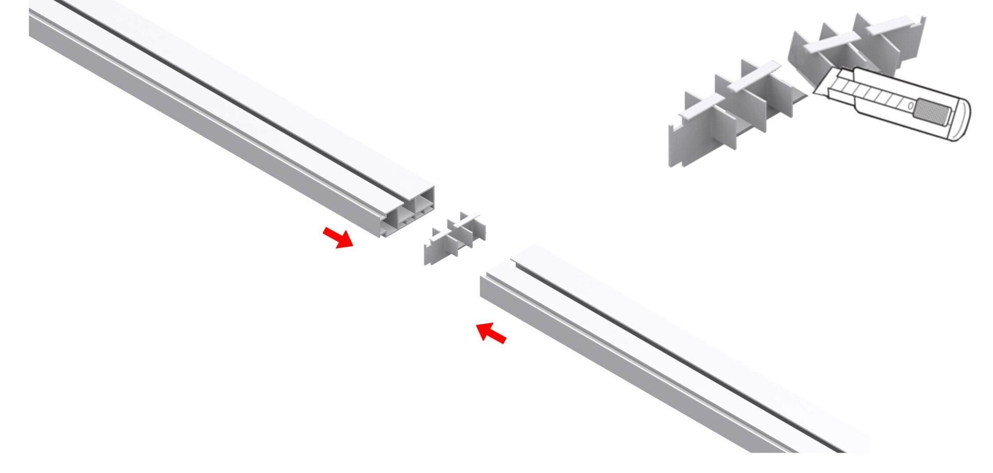 Verhokatto, yksirivinen PVC, koukut, 200 cm. hinta ja tiedot | Verhotangot | hobbyhall.fi