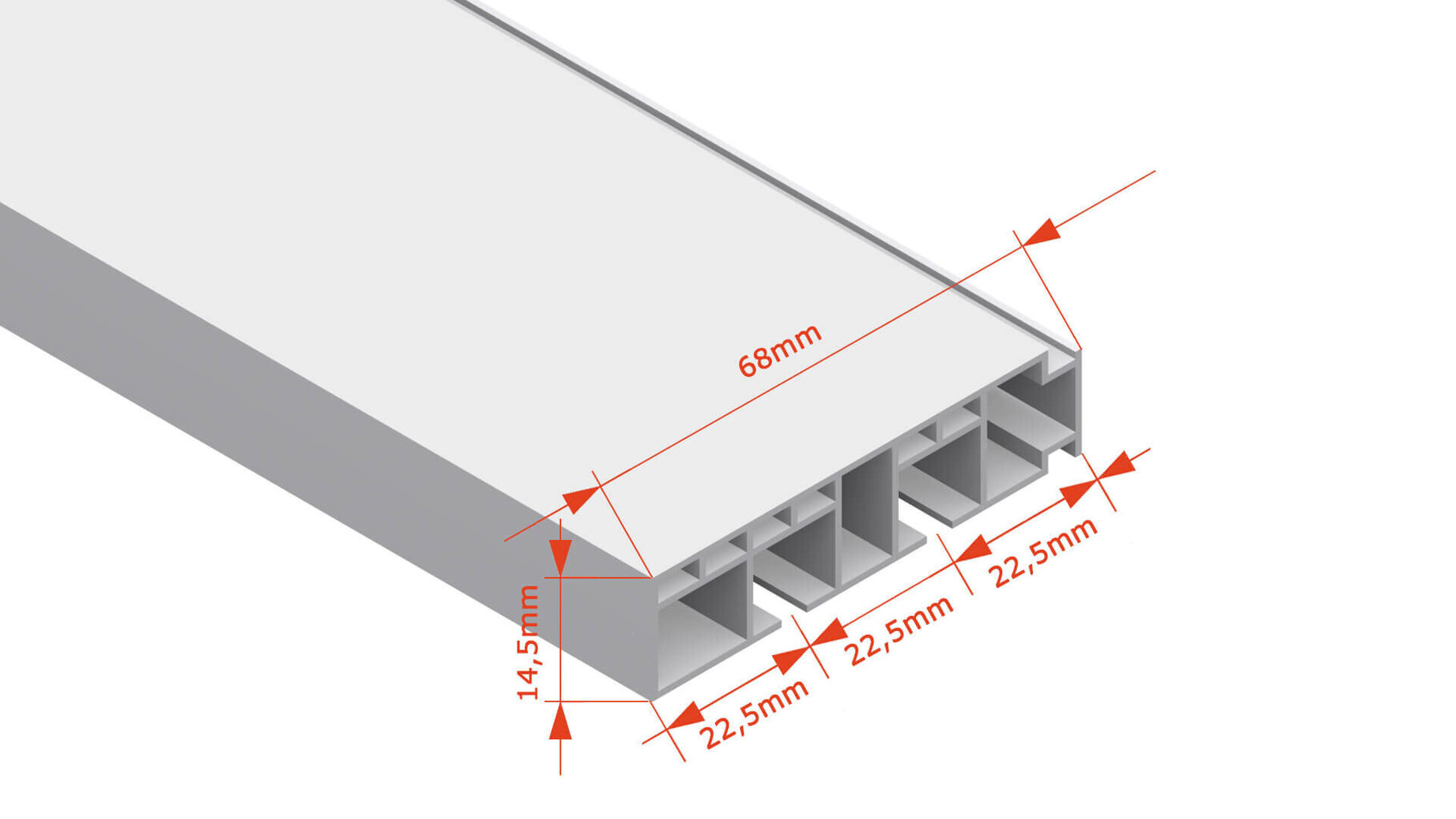 Verhokatto, kaksirivinen PVC tässä koukkuineen, 220 cm. hinta ja tiedot | Verhotangot | hobbyhall.fi