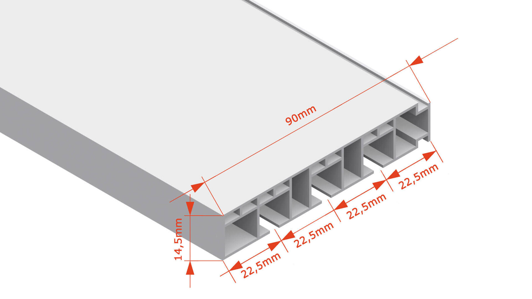 Kattoverho, kolmiirivinen PVC tässä koukkuineen, 250 cm. hinta ja tiedot | Verhotangot | hobbyhall.fi