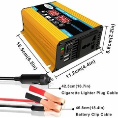 12v 220v invertteri, 4000W puhdas siniaalto invertteri DC 12V 220V/110V autoinvertteri kaksoisjännitteen näytöllä ja USB-porteilla 4.2A laturi hinta ja tiedot | Kaapelit ja adapterit | hobbyhall.fi