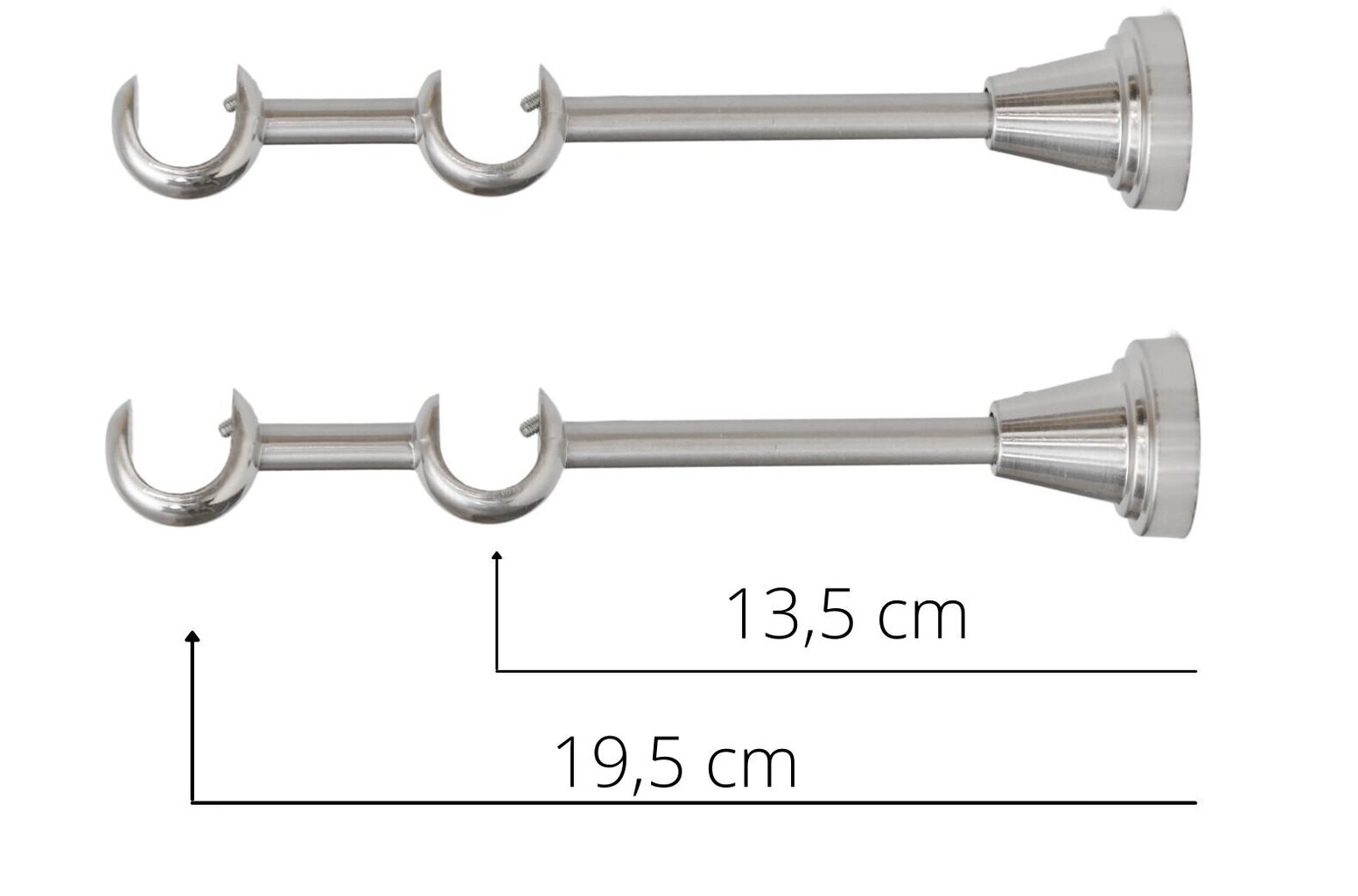 Kaksinkertainen karniisi 19 mm + 19 mm SPECJAL, 250 cm, hopea hinta ja tiedot | Verhotangot | hobbyhall.fi