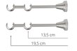 Kaksinkertainen karniisi 25 mm + 19 mm SPECJAL, 250 cm, hopea hinta ja tiedot | Verhotangot | hobbyhall.fi