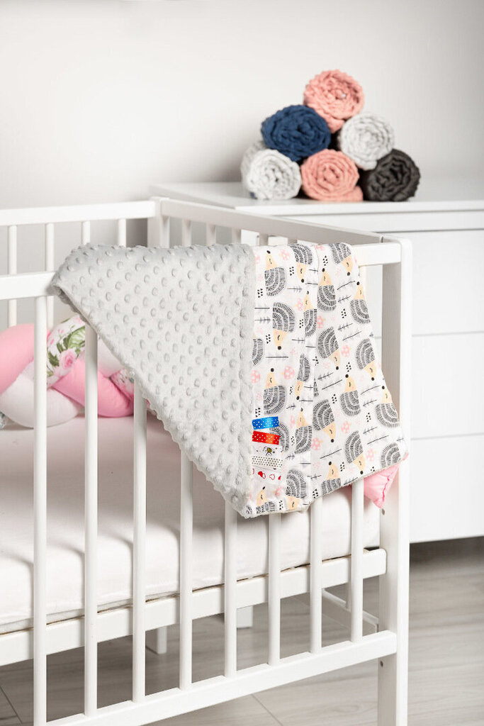 Sensillo vauvan peitto Hedgehogs, 75 x 100 cm, harmaa hinta ja tiedot | Peitot | hobbyhall.fi