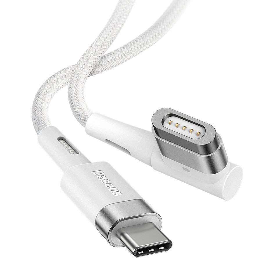 Sinkkimagneettinen pohjakaapeli, USB-C, 60W, 2m, kulma (valkoinen) hinta ja tiedot | Puhelinkaapelit | hobbyhall.fi