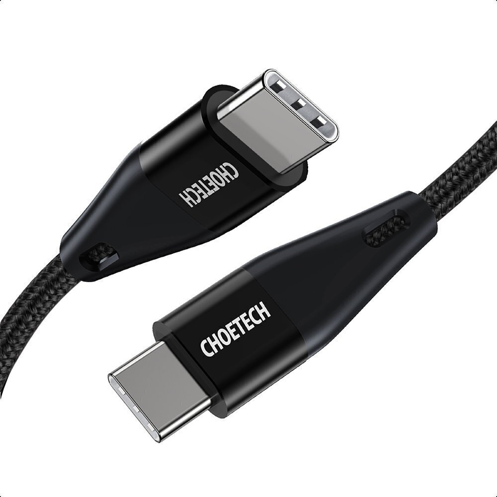 Choetech USB Type C - USB Type C virtajohto 60W 2m musta (XCC-1004-BK) hinta ja tiedot | Puhelinkaapelit | hobbyhall.fi