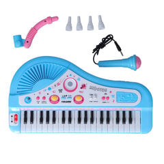 Baby Piano 37 Keys Eri äänitehosteet Minikokoinen Turvallinen ABS Lasten Musiikkilelut Mikrofonilla Sininen hinta ja tiedot | Lastenhuoneen hyllyt | hobbyhall.fi