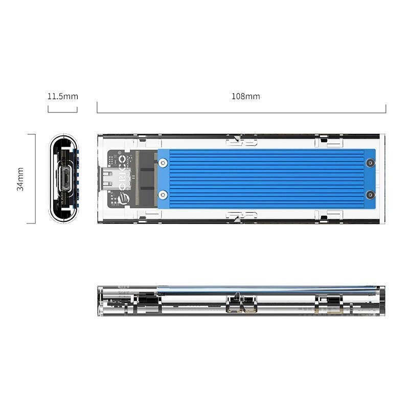 SDD M.2 Orico kotelo, NVME, USB-C 3.1 Gen.2, 10 Gbps (musta) hinta ja tiedot | Adapterit | hobbyhall.fi