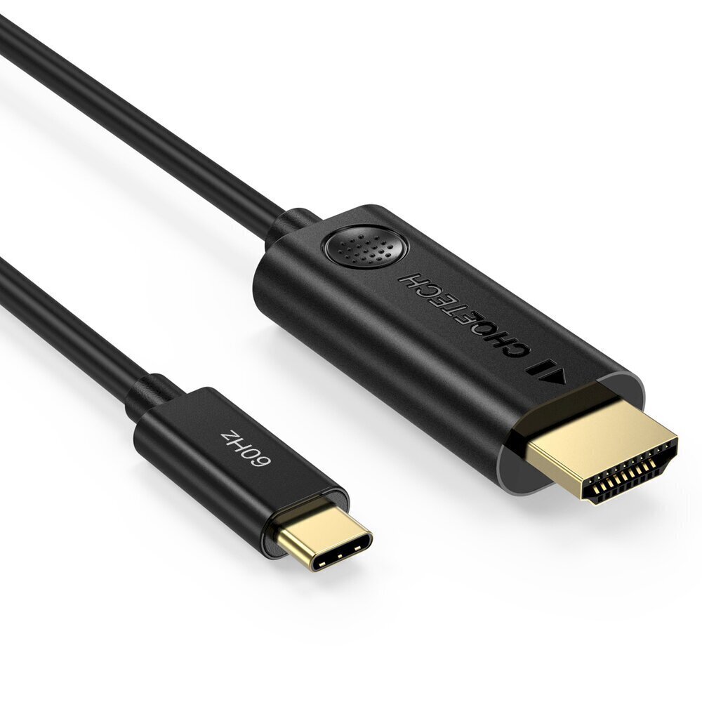 Choetechin yksisuuntainen sovitinkaapeli USB Type C -sovitin (uros) HDMI 2.0 -liittimeen (uros) 4K 60 Hz 1,8 m musta (CH0019) hinta ja tiedot | Puhelinkaapelit | hobbyhall.fi