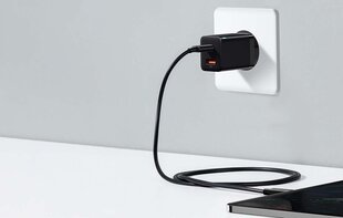 Baseus Super Si Pro Quick Charger USB + USB-C 30W (white) hinta ja tiedot | Puhelimen laturit | hobbyhall.fi