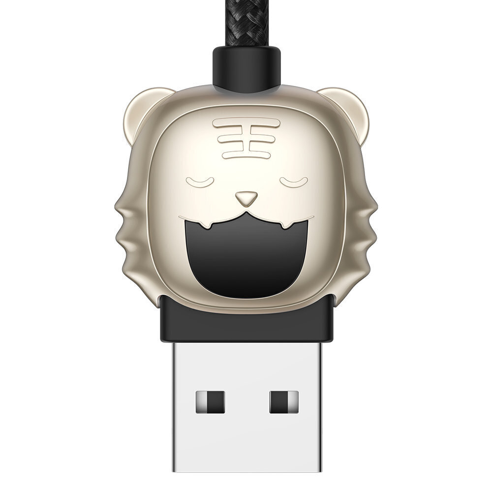 USB-kaapeli 3in1 Tiger perusvuosi, USB micro-USB / USB-C / Lightning, 3.5A, 1.2m (musta). hinta ja tiedot | Puhelinkaapelit | hobbyhall.fi