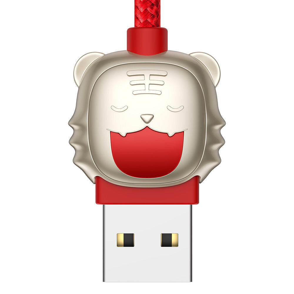 USB kaapeli 3in1 Tiger perusvuosi, USB micro USB / USB C / Lightning, 3,5A, 1,2m (punainen) hinta ja tiedot | Puhelinkaapelit | hobbyhall.fi