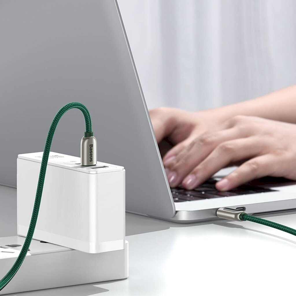 Baseus kaapeli näytöille USB-C-USB-C 100W 1m (vihreä) hinta ja tiedot | Puhelinkaapelit | hobbyhall.fi