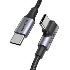 Kulmakaapeli USB-C - USB-C UGREEN US334 5A, PD 100W, 1m (musta). hinta ja tiedot | Ugreen Matkapuhelimet ja tarvikkeet | hobbyhall.fi