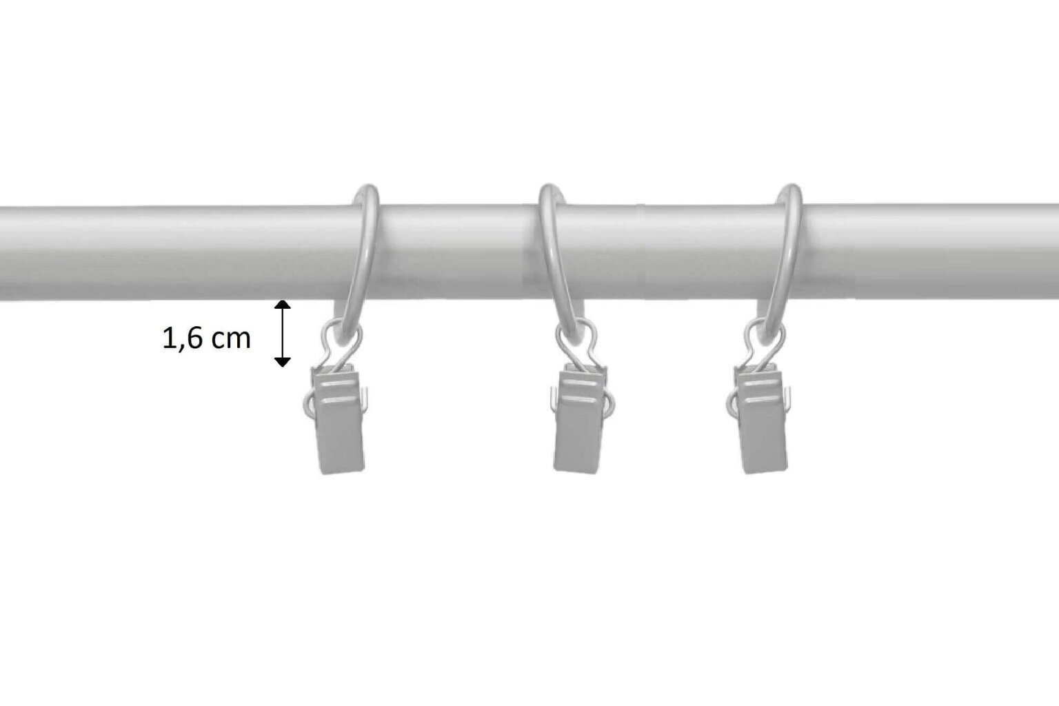 Double metal curtain rod 16 mm + 16 mm ELIZA, 360 cm, matt chrome hinta ja tiedot | Verhotangot | hobbyhall.fi