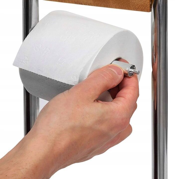 WC-paperi ja wc-harjan alusta, bambu/teräs hinta ja tiedot | Kylpyhuoneen sisustus | hobbyhall.fi