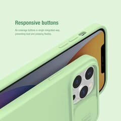 Silikonista valmistettu puhelinkuori Nillkin CamShield Silky Magnetic sopii iPhone 13 Pro Maxille, vihreä hinta ja tiedot | Puhelimen kuoret ja kotelot | hobbyhall.fi
