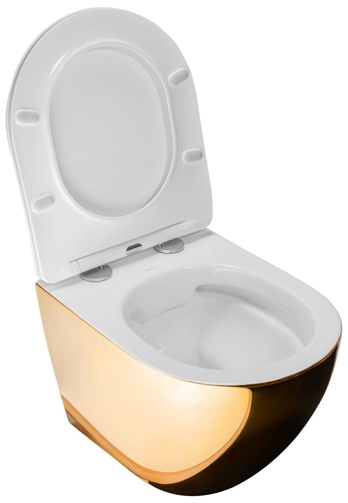 WC-istuin REA Carlo Flat Mini, Gold/White hinta ja tiedot | WC-istuimet | hobbyhall.fi