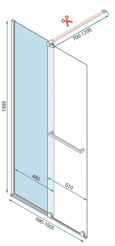 Suihkuseinä REA Aero N Evo hyllyllä / telineellä, 80,90,100,110,120 x195cm hinta ja tiedot | Suihkuseinät ja -ovet | hobbyhall.fi