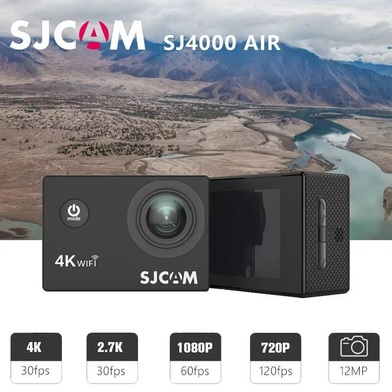 Toimintakamera SJ4000 AIR 4K 30PFS 1080P 4x Zoom WIFI Urheiluvideo Toimintakamerat Moottoripyörän Pyöräilykypärä Vedenpitävä kamera hinta ja tiedot | Action-kamerat | hobbyhall.fi