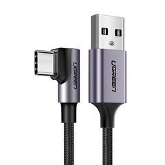 Kulma USB-C-kaapeli Ugreen US284, 3A, 1,5 m (musta) hinta ja tiedot | Puhelinkaapelit | hobbyhall.fi