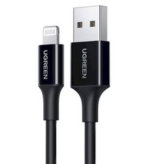 USB Lightning kaapeli UGreen US155, MFi, 1 m (musta) hinta ja tiedot | Puhelinkaapelit | hobbyhall.fi
