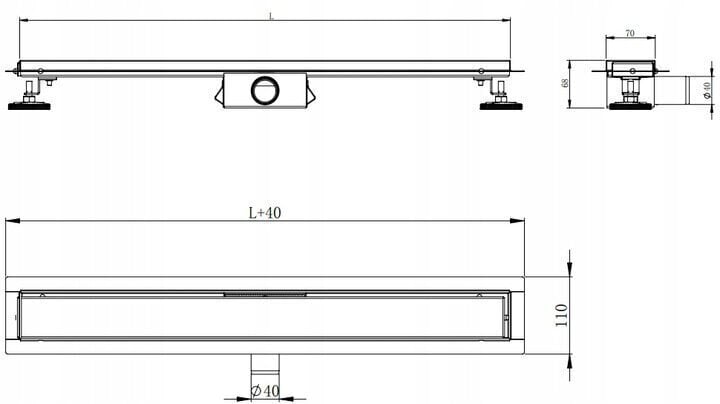 Suihkukouru Mexen Lines, Black hinta ja tiedot | Lattiakaivot | hobbyhall.fi