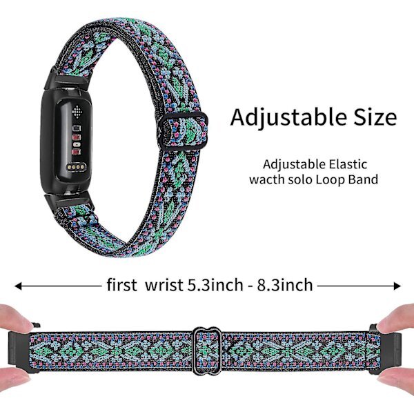 Fitbit Inspire 3 Nylon Elastinen Punottu Solo Loop Urheilukellohihna Musta - 419 hinta ja tiedot | Älykellojen ja aktiivisuusrannekkeiden lisätarvikkeet | hobbyhall.fi