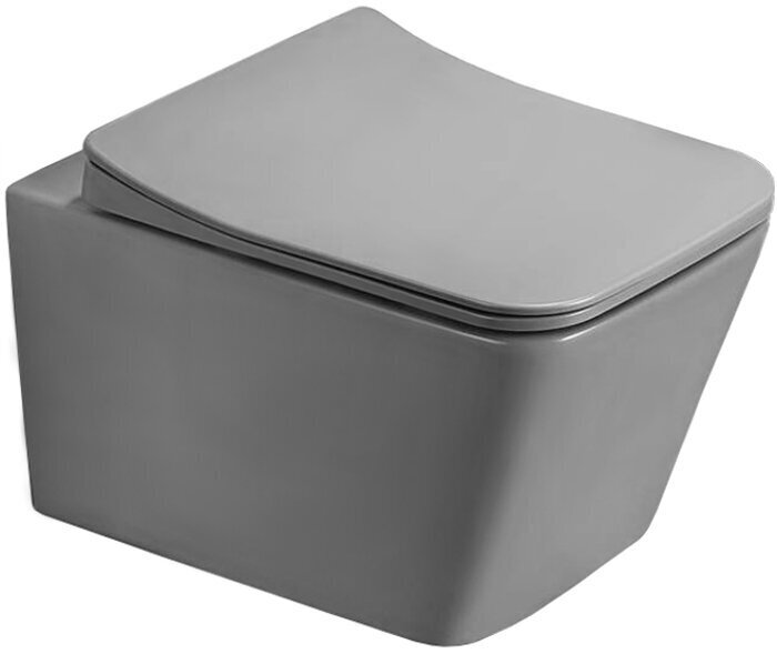 WC-istuin Mexen Teo Rimless Duroplast Slim hitaasti sulkeutuvalla kannella, Light grey mat