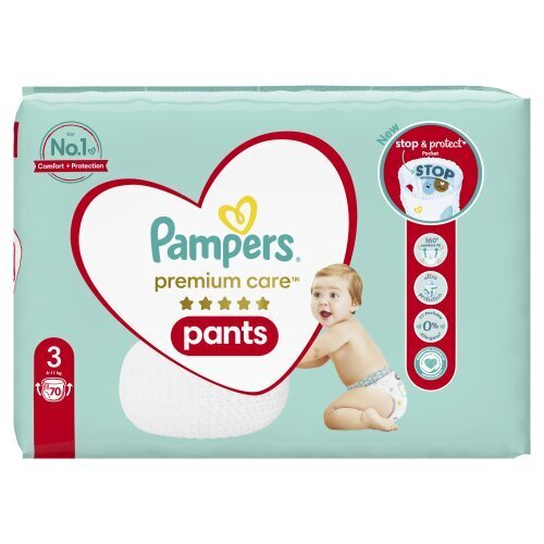 Pampers Premium Care -housuvaipat, koko 3, 70 vaipat x2 hinta ja tiedot | Vaipat | hobbyhall.fi