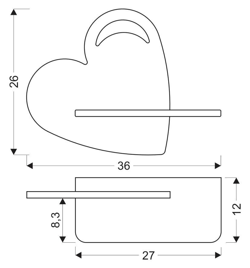 Candellux Heart -seinävalaisin, 21-84576 hinta ja tiedot | Seinävalaisimet | hobbyhall.fi