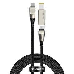 Baseus 2in1 USB USB Type C datalatauskaapeli / Lenovo (neliöpistoke) Tasavirtasovittimen kannettavan tietokoneen pistoke 2 m 100 W 5 A musta (CA1T2 E01) hinta ja tiedot | Puhelinkaapelit | hobbyhall.fi