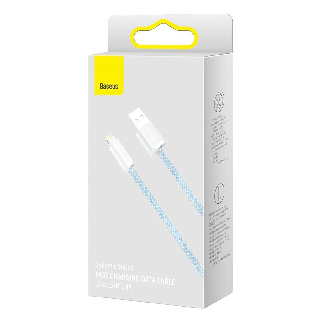 Base Dynamic -kaapeli USB Lightningiin, 2,4A, 1m (sininen). hinta ja tiedot | Puhelinkaapelit | hobbyhall.fi