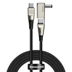 Baseus Flash Series 2-in-1-pikalataus datakaapeli USB Type C - USB Type C + DC pyöreä pää 100W 2m musta (CA1T2-D01). hinta ja tiedot | Puhelinkaapelit | hobbyhall.fi