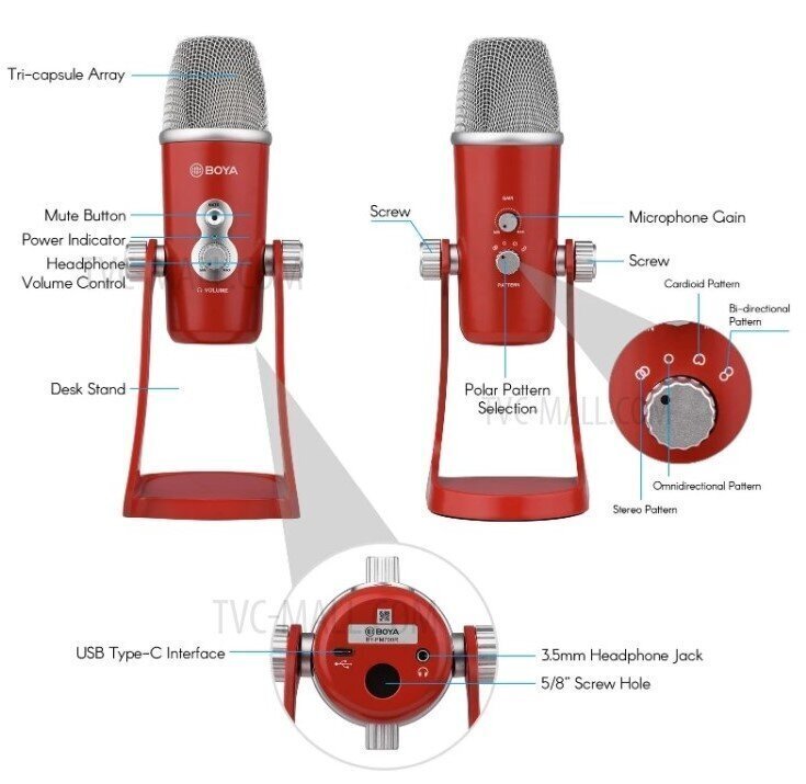 Boya mikrofoni BY-PM700R USB hinta ja tiedot | Mikrofonit | hobbyhall.fi