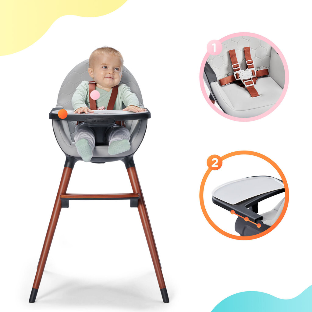 FINIX 2-in-1 syöttötuoli Kinderkraft hinta ja tiedot | Syöttötuolit | hobbyhall.fi