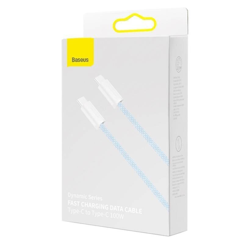 Dynaaminen pohjakaapeli USB-C - USB-C, PD, 100 W, 2 m (sininen). hinta ja tiedot | Puhelinkaapelit | hobbyhall.fi